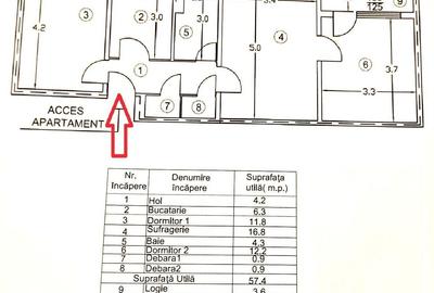 Apartament cu 3 camere semidecomandat în 9 Mai - 14