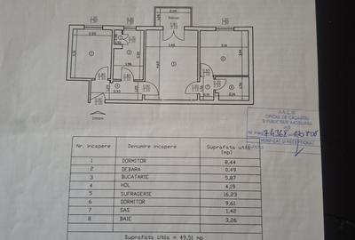 Apartament cu 3 camere semidecomandat în Dacia