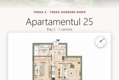 Apartament cu 2 camere semidecomandat în Nord - 1