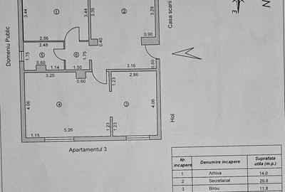 Apartament cu 3 camere decomandat în