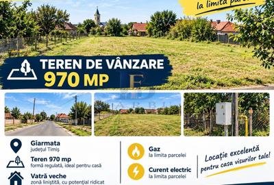 Teren de 970 mp, în Giarmata