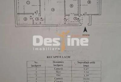 Apartament cu 3 camere semidecomandat în Sud
