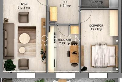 Apartament cu 2 camere decomandat în Șelimbăr