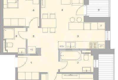 Apartament cu 3 camere în Turnișor - 2