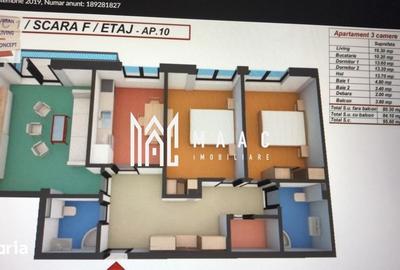 Apartament cu 3 camere decomandat, mobilat în Turnișor