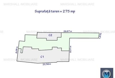 Teren Construcții intravilan de 275 mp, în Cantacuzino - 2