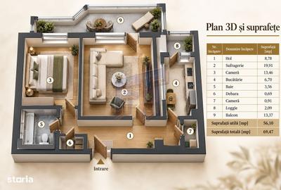 Apartament cu 2 camere decomandat în Pantelimon