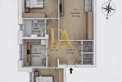 Apartament cu 3 camere decomandat în Titulescu