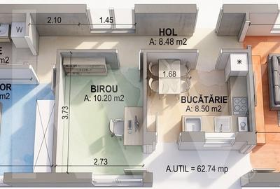 Apartament cu 3 camere decomandat în Șelimbăr