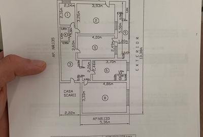 Apartament cu 3 camere decomandat în Central