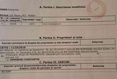 Teren de 3870 mp, în Coman