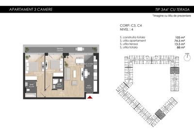 Apartament cu 3 camere semidecomandat în Străulești - 21