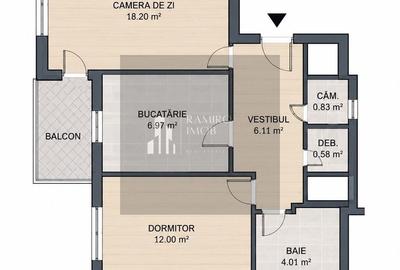 Apartament cu 2 camere decomandat în Giurgiului