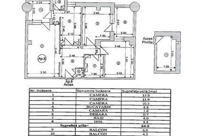 Apartament cu 3 camere decomandat în Centrul Civic - 2