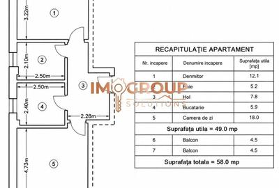 Apartament cu 2 camere în Rediu