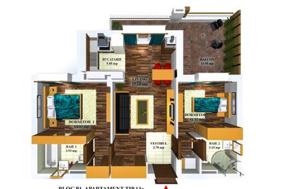 Apartament cu 3 camere decomandat în Crețuleasca