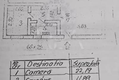 Apartament cu 2 camere semidecomandat în Sala Palatului