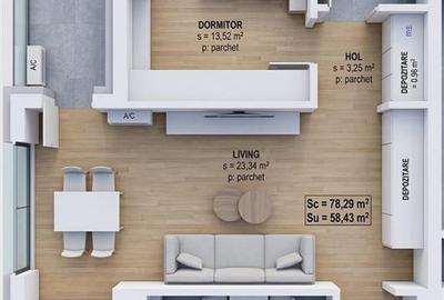 Apartament cu 2 camere semidecomandat în Ițcani