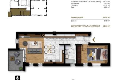 Apartament cu 2 camere în Unirii - 2