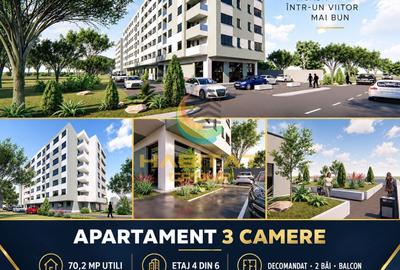 Apartament cu 3 camere decomandat în Central