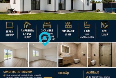 Casă cu 3 camere cu Teren 450 Mp în Central