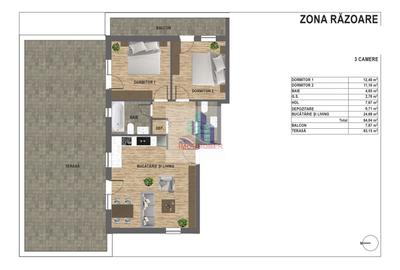 Apartament cu 3 camere semidecomandat, mobilat în Florești - 17