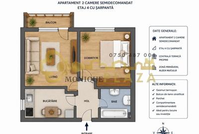 Apartament cu 2 camere semidecomandat în Central - 3