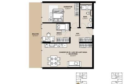 Apartament cu 3 camere semidecomandat în Gruia