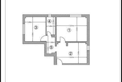 Apartament cu 2 camere decomandat în Militari
