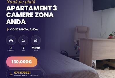 Apartament cu 3 camere decomandat în Anda