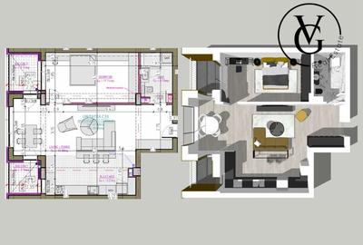 Apartament cu 2 camere semidecomandat în Inel I