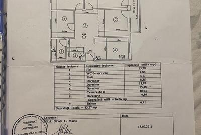 Apartament cu 4 camere decomandat în Central