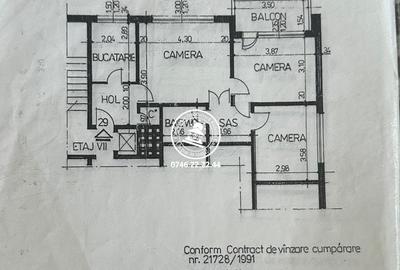 Apartament cu 3 camere semidecomandat în Podu Roș