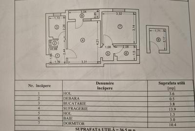 Apartament cu 2 camere semidecomandat în Central - 1