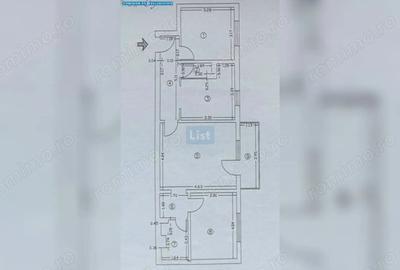 Apartament cu 3 camere semidecomandat în Central