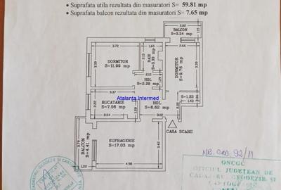 Apartament cu 3 camere decomandat în CET