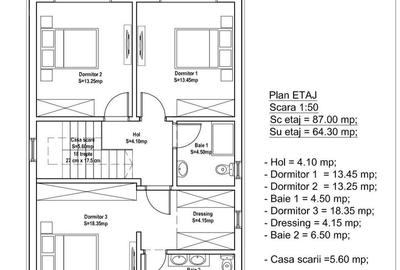 Casă cu 4 camere în Odăile