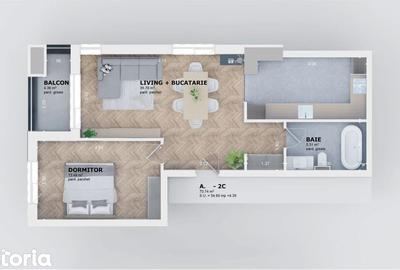 Apartament cu 2 camere decomandat în Tătărași - 3