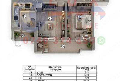 Apartament cu 2 camere decomandat în Babadag