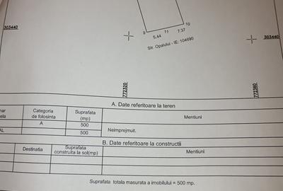 Teren de 500 mp, în Exterior Vest