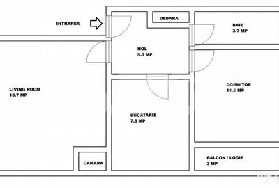 Apartament cu 2 camere decomandat în Ștrand