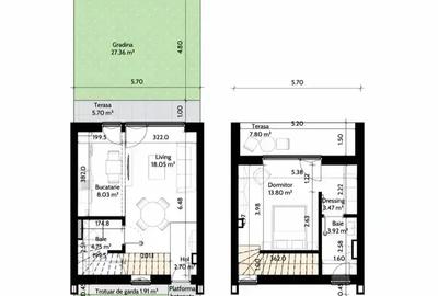 Apartament cu 2 camere semidecomandat, mobilat în Pipera - 13