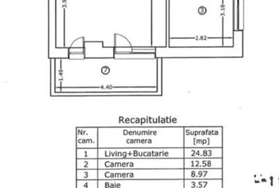 Apartament cu 3 camere semidecomandat în Exterior Vest