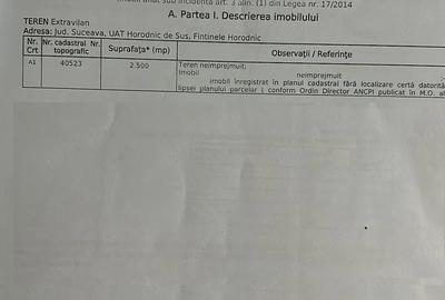 Teren de 2500 mp, în Horodnic