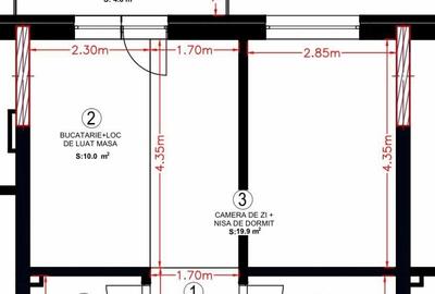 Apartament cu 2 camere, mobilat în Chinteni - 9