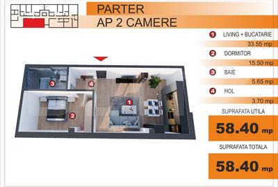 Apartament cu 2 camere decomandat în Ultracentral