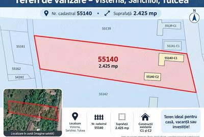 Teren de 2450 mp, în Visterna