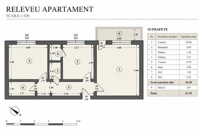 Apartament cu 2 camere decomandat în Decebal