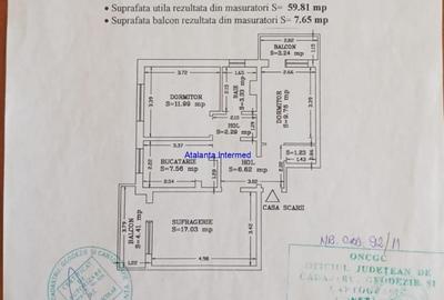 Apartament cu 3 camere decomandat în CET
