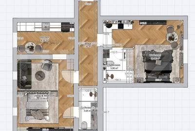 Apartament cu 2 camere în Central